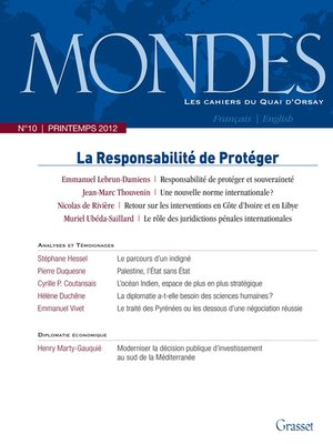 cover image of Mondes n°10 Les Cahiers du Quai d'Orsay